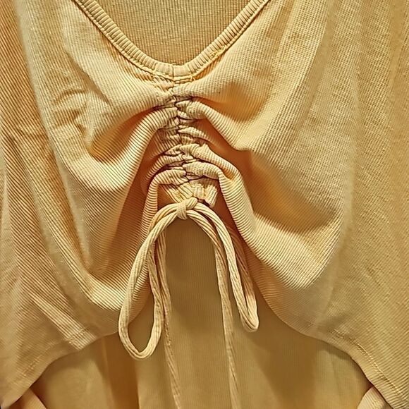 BCBG Paris Ribbed Knit Cutout Dress, Yellow, Size XXL, NWT - Picture 6 of 8